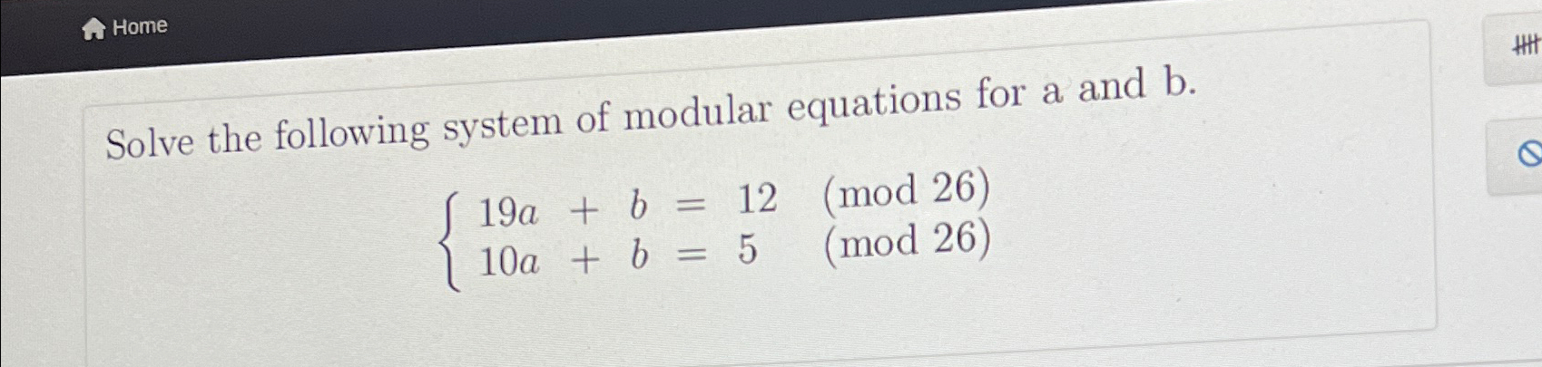 Solved HomeSolve The Following System Of Modular Equations | Chegg.com