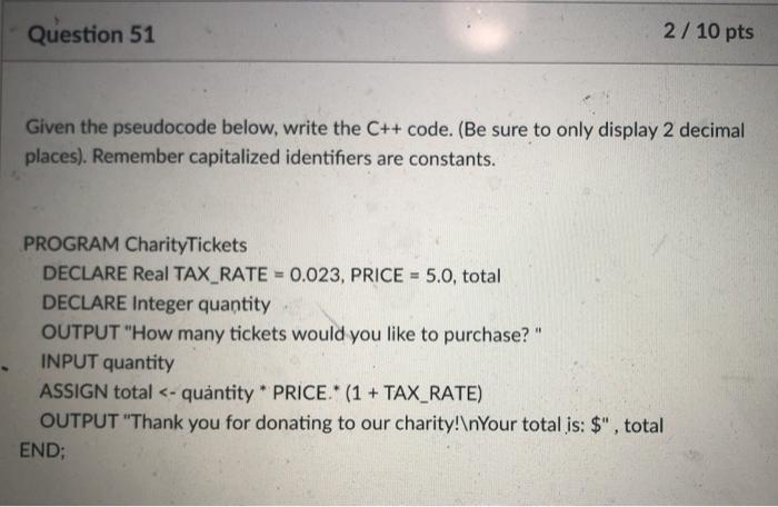 Solved Write pseudocode for the following problem. Design a | Chegg.com