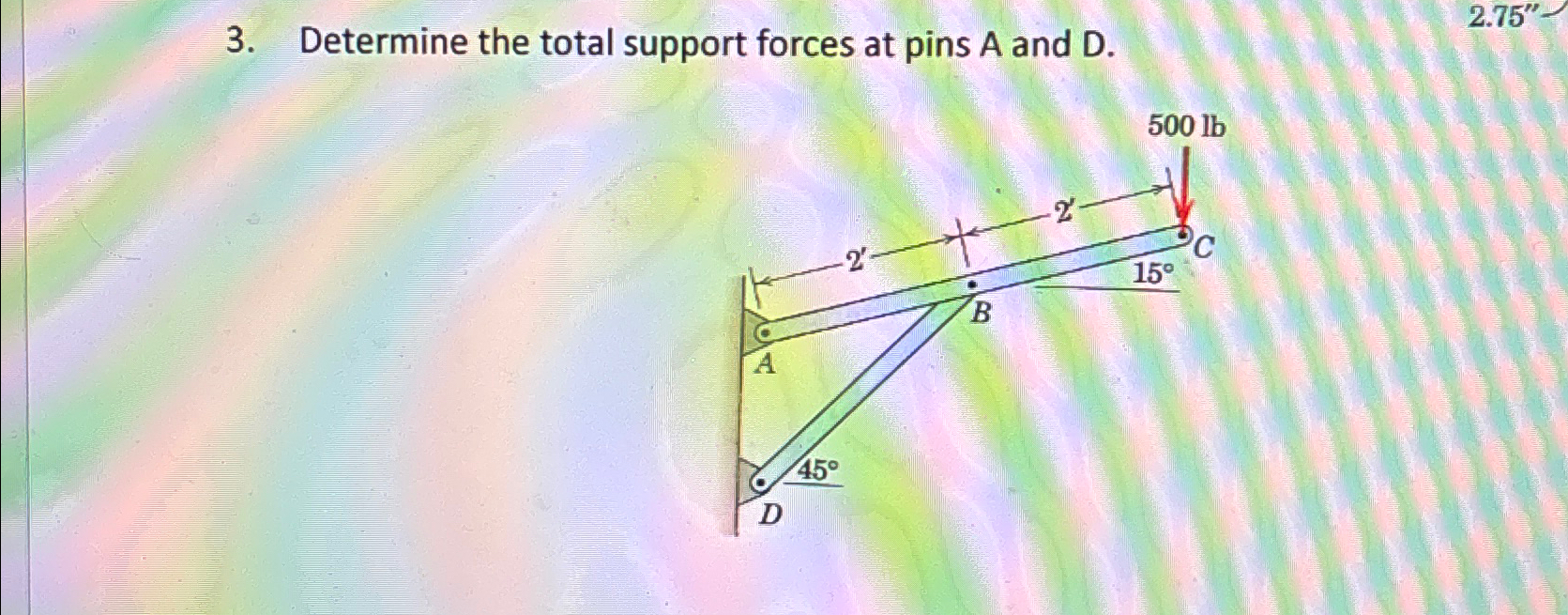 Solved Determine the total support forces at pins A and D. | Chegg.com
