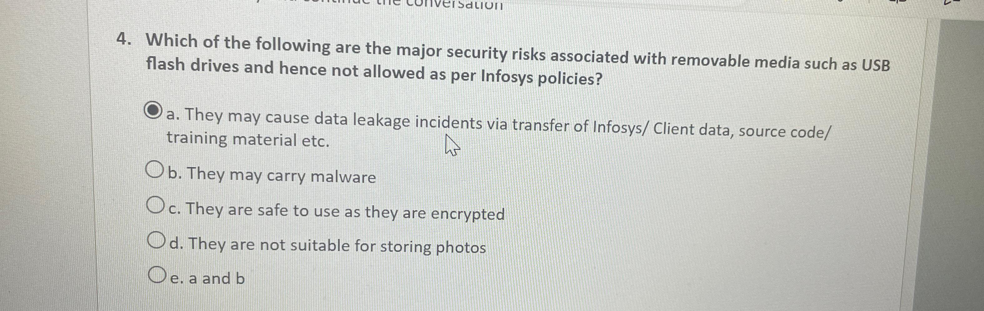 Solved Which of the following are the major security risks | Chegg.com