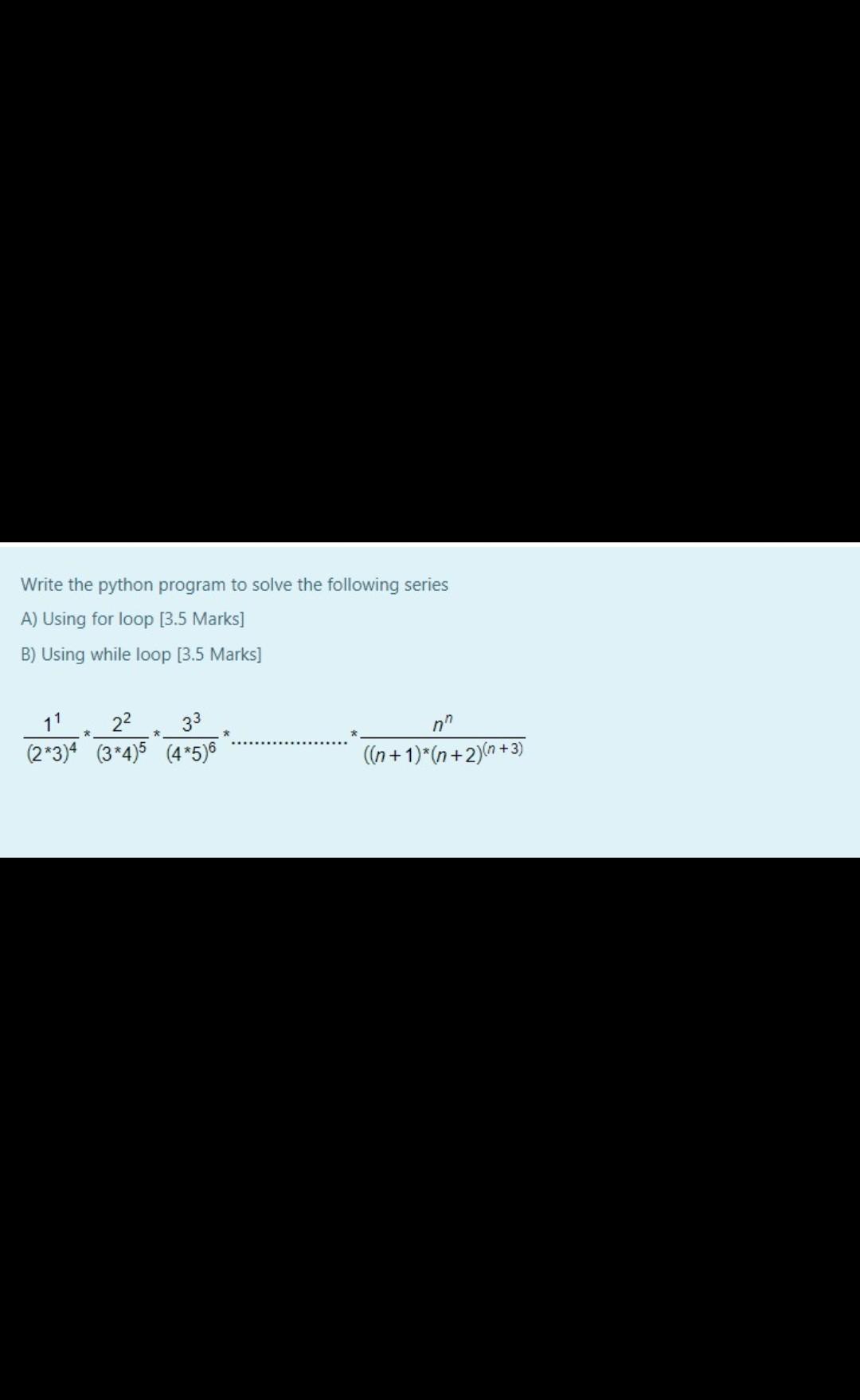 Solved Write the python program to solve the following | Chegg.com