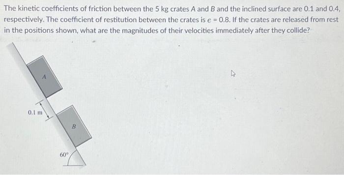 Solved The kinetic coefficients of friction between the 5 kg | Chegg.com