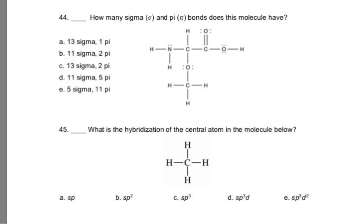 Solved 39. Which of the following molecules has the smallest | Chegg.com