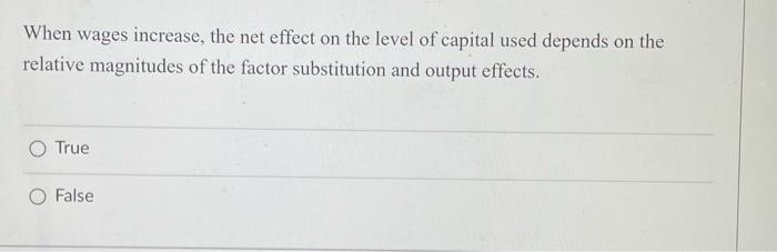 Solved According to the output effect of a factor price | Chegg.com
