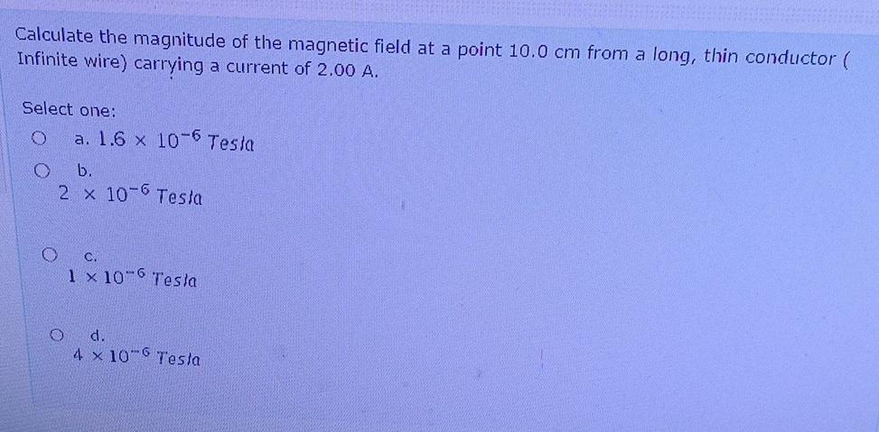 Solved Calculate the magnitude of the magnetic field at a | Chegg.com