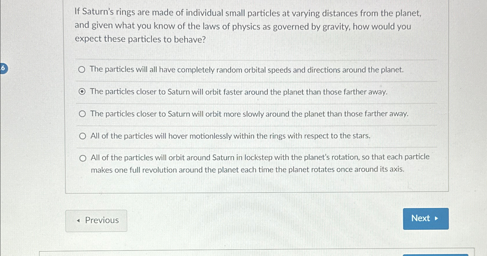 If Saturns Rings Are Made Of Tiny Particles And Each Individual