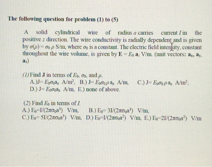 Solved The Following Question For Problem 1 To 5 A So Chegg Com