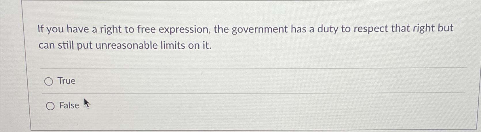 Solved If you have a right to free expression, the | Chegg.com