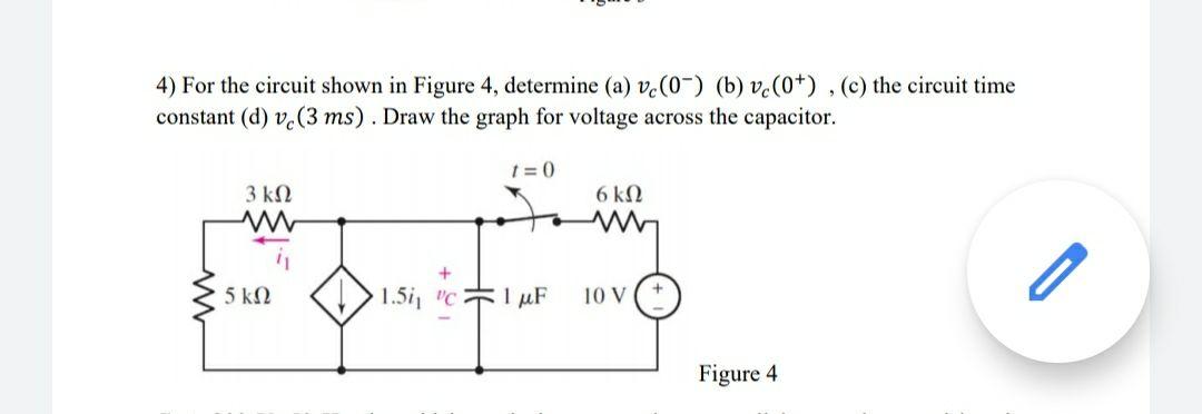Solved 4) For the circuit shown in Figure 4, determine (a) | Chegg.com