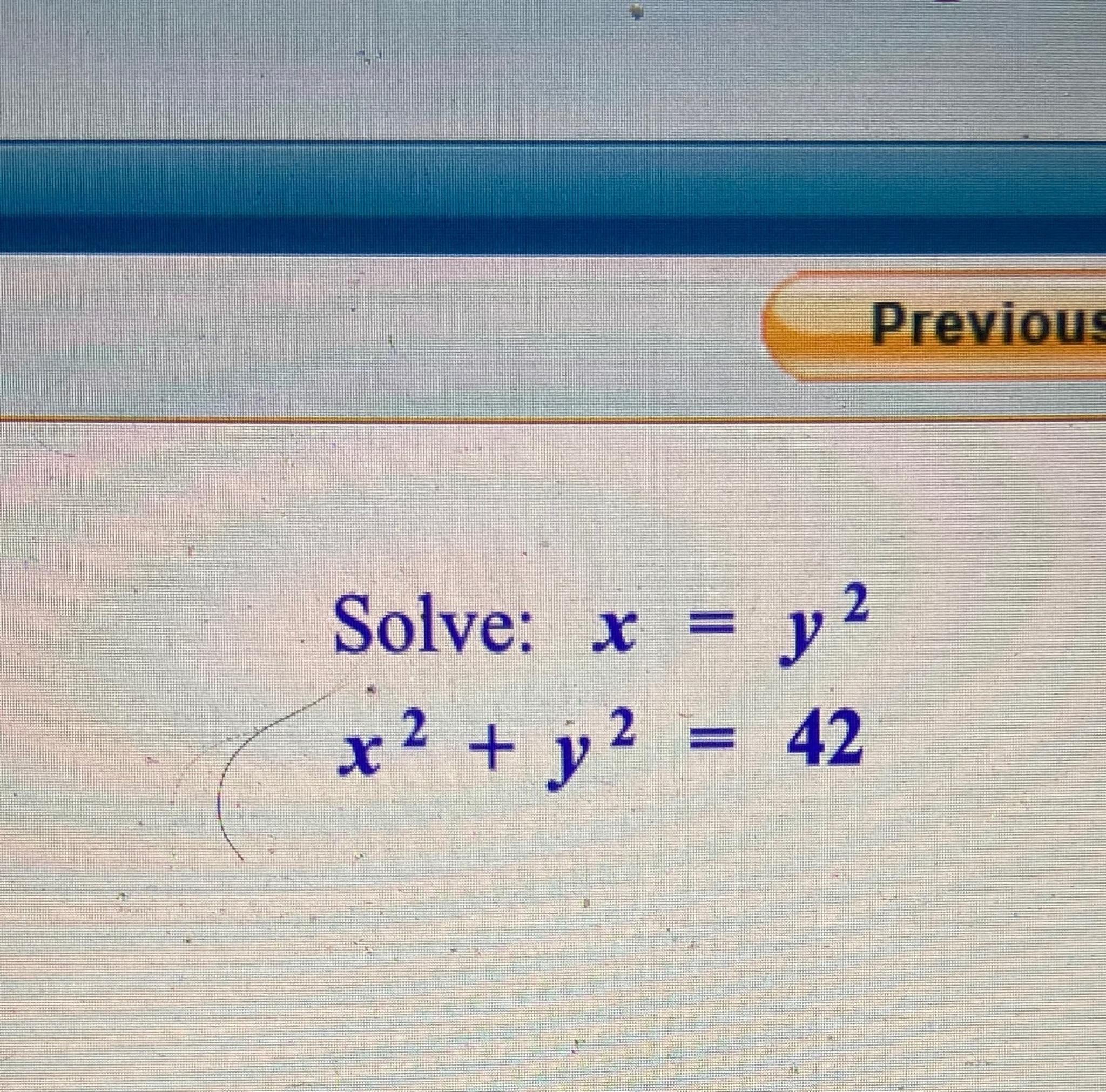 Solved Solve X y2x2 y2 42 Chegg