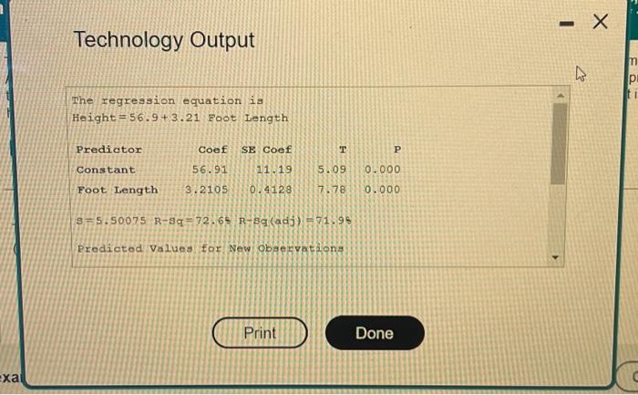 Solved The accompanying technology output was obtained by | Chegg.com