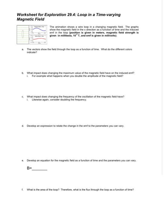 Worksheet For Exploration 29.4: Loop In A Time-var... | Chegg.com