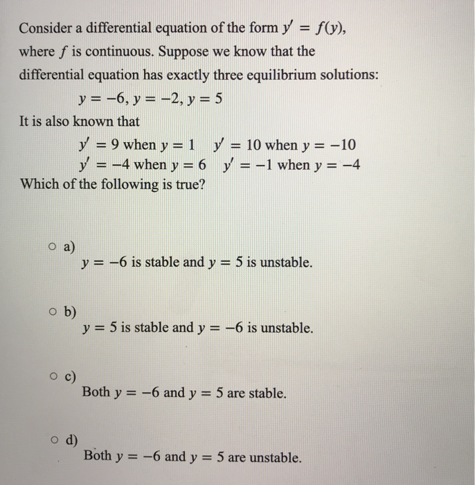 Solved Consider a differential equation of the form y = | Chegg.com
