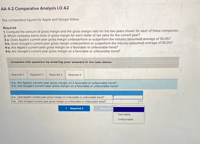 Solved AA 4-2 Comparative Analysis LO A2 Key comparative | Chegg.com