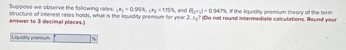 Solved Suppose we observe the following rates: 1R₁ = 0.95%, | Chegg.com
