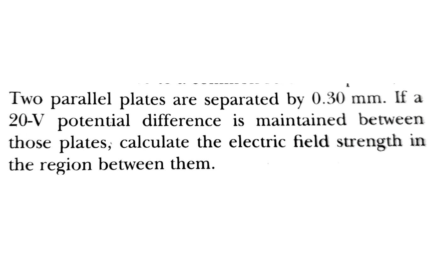 Solved Two parallel plates are separated by 0.30 mm. If a | Chegg.com