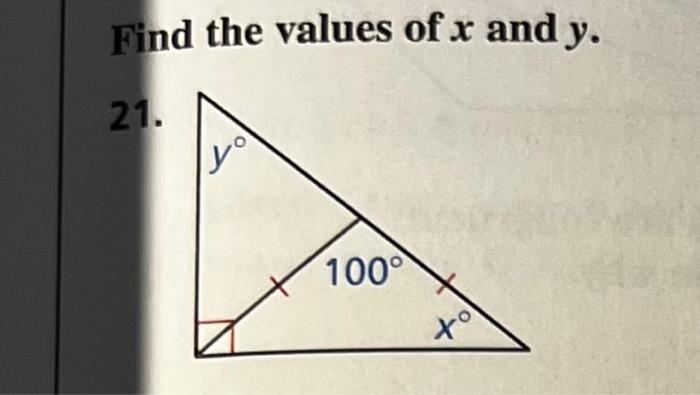 Solved Find the values of x and y | Chegg.com