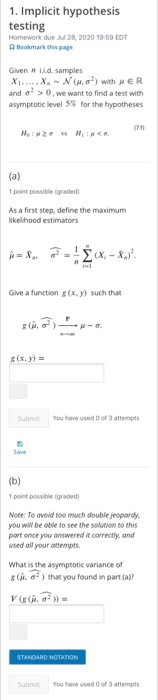 1 Implicit Hypothesis Testing Homework Due Jul 28 Chegg Com