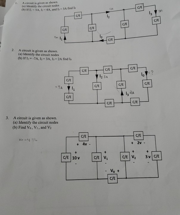Solved 1. A circuit is given as shown (a) Identify the | Chegg.com