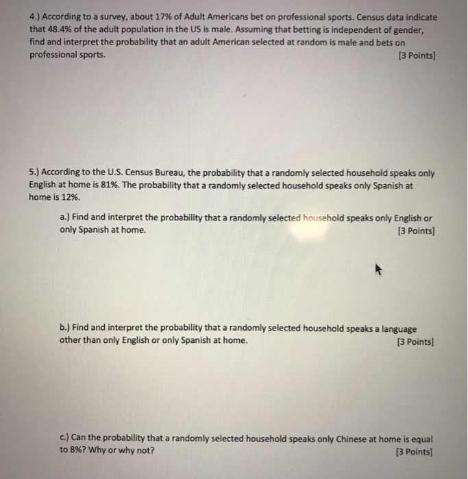 Solved 4.) According to a survey, about 17 of Adult