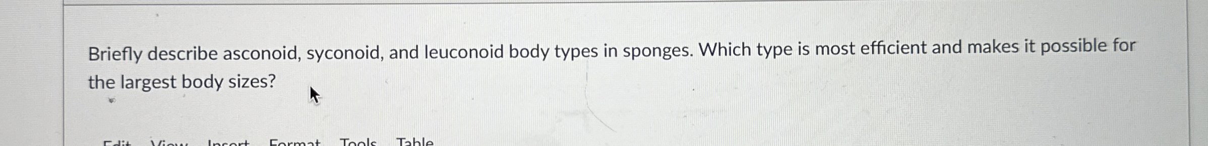 Solved Briefly describe asconoid, syconoid, and leuconoid | Chegg.com