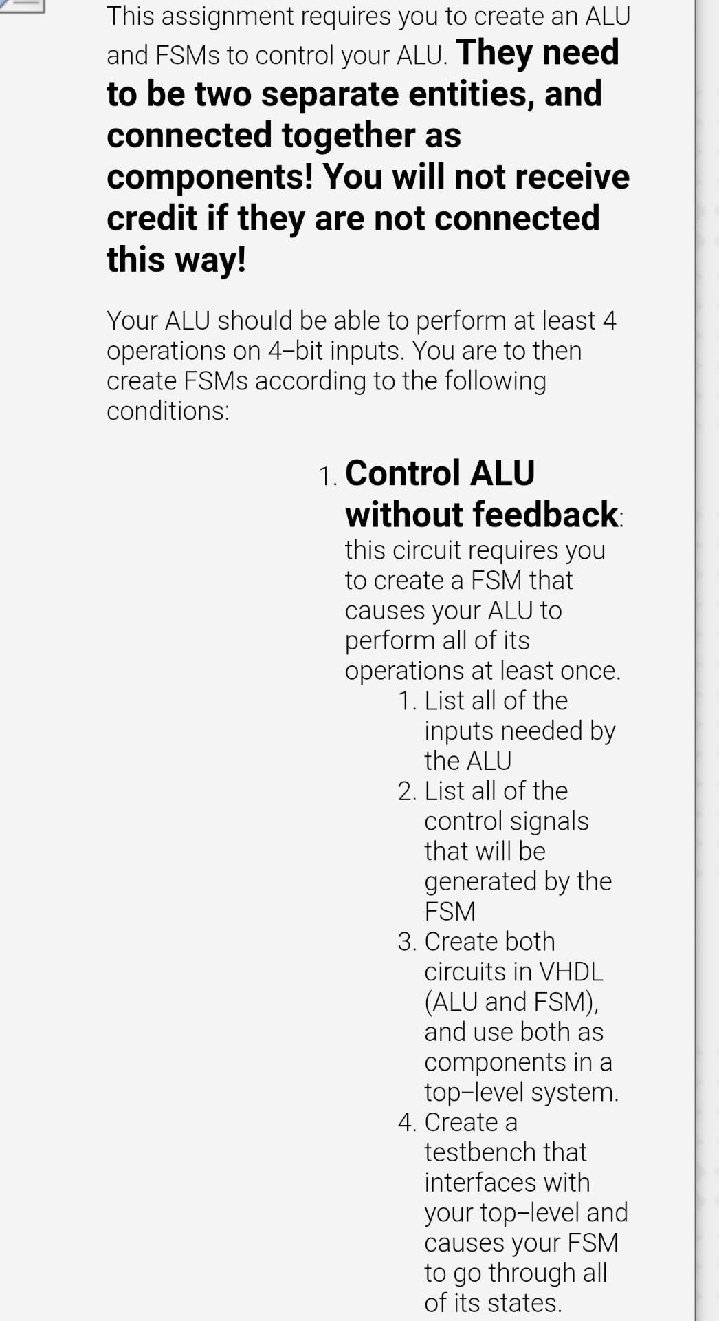 This assignment requires you to create an ALU and | Chegg.com