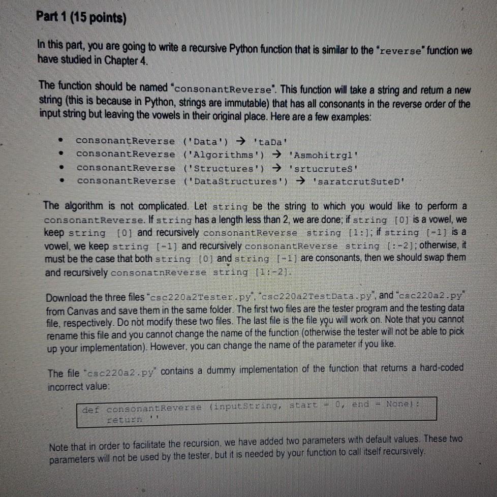 Solved Part 1 (15 points) In this part, you are going to | Chegg.com