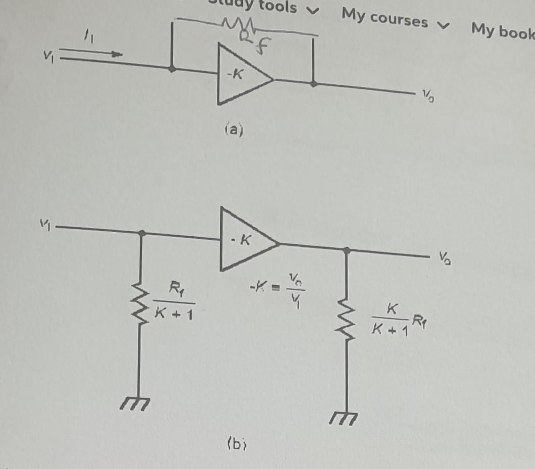 Solved In Figure (b), The Inverting Voltage Amplifier Has A | Chegg.com