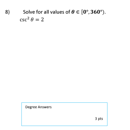 Solved Solve for all values. Use exact answers, and show | Chegg.com