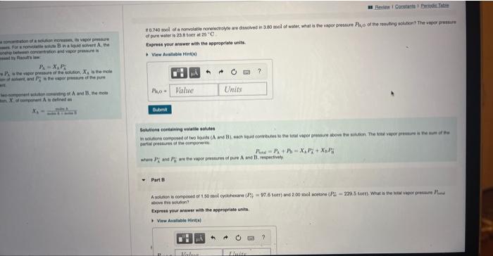 Solved Raoult's Law: Nonvolatile and Volatile Solutes As the | Chegg.com