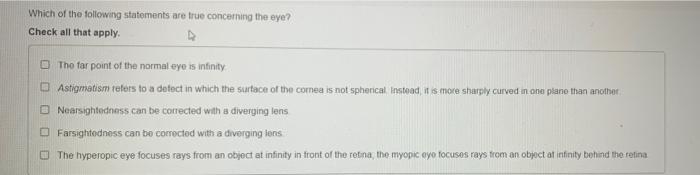 Solved Which of the following statements are true concerning | Chegg.com