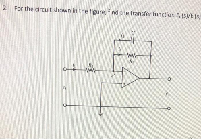Solved 2. For the circuit shown in the figure, find the | Chegg.com