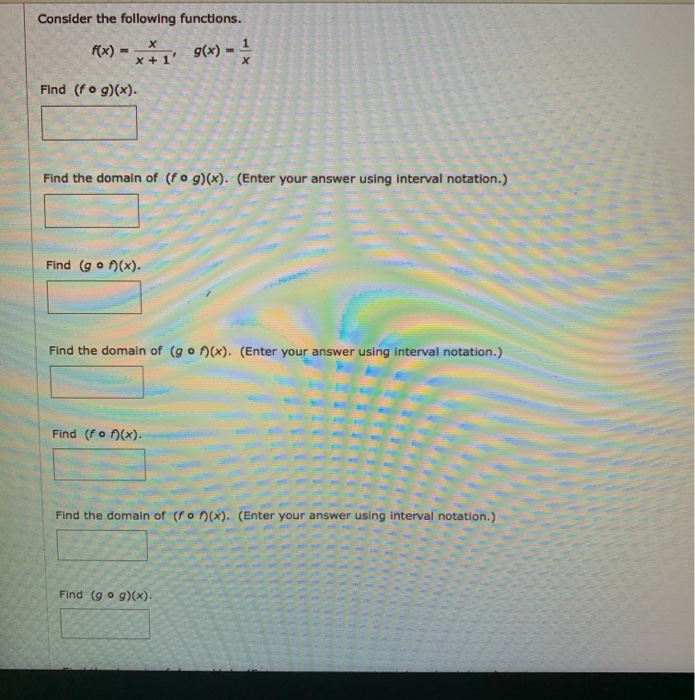 Solved Consider The Following Functions F X X X