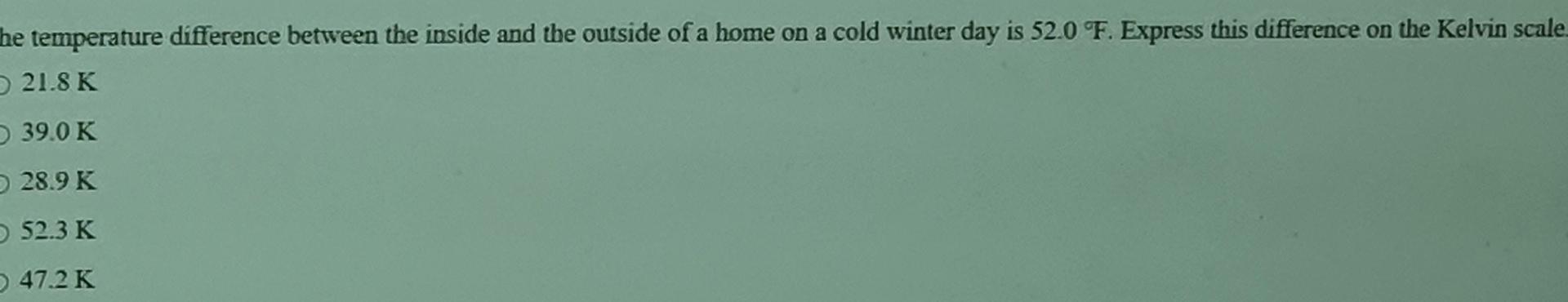 Solved he temperature difference between the inside and the | Chegg.com
