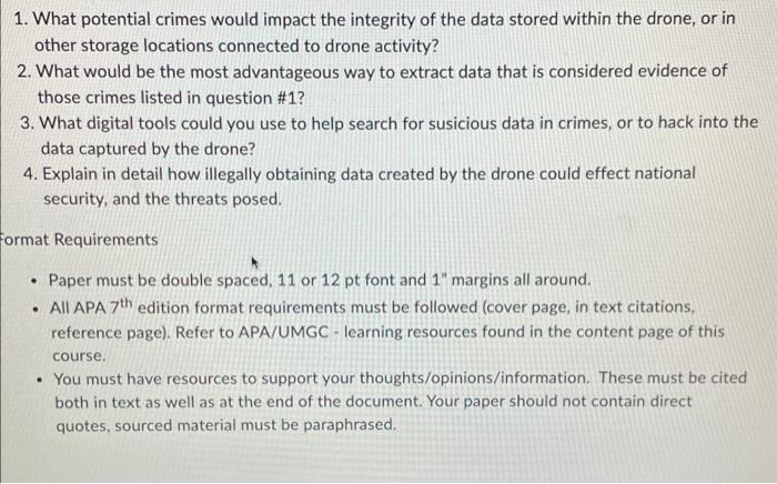 Solved 1. What potential crimes would impact the integrity | Chegg.com