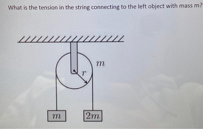 Solved What is the tension in the string connecting to the | Chegg.com