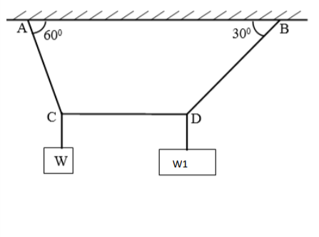 Solved A Chord Supported At Points A & B Carries Load W1 At | Chegg.com