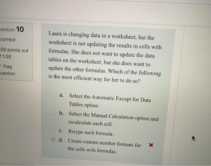 Solved Question 2 Incorrect Amanda wants to calculate | Chegg.com