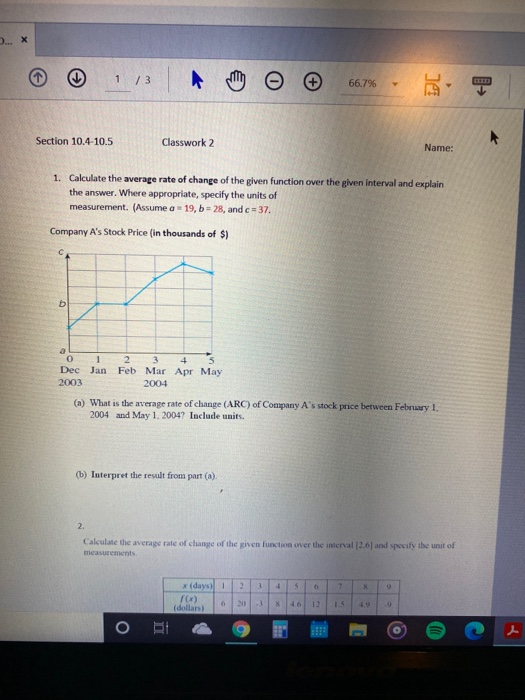 Solved X 1 3 66 796 Hi Section 10 4 10 5 Classwork 2 Na Chegg Com