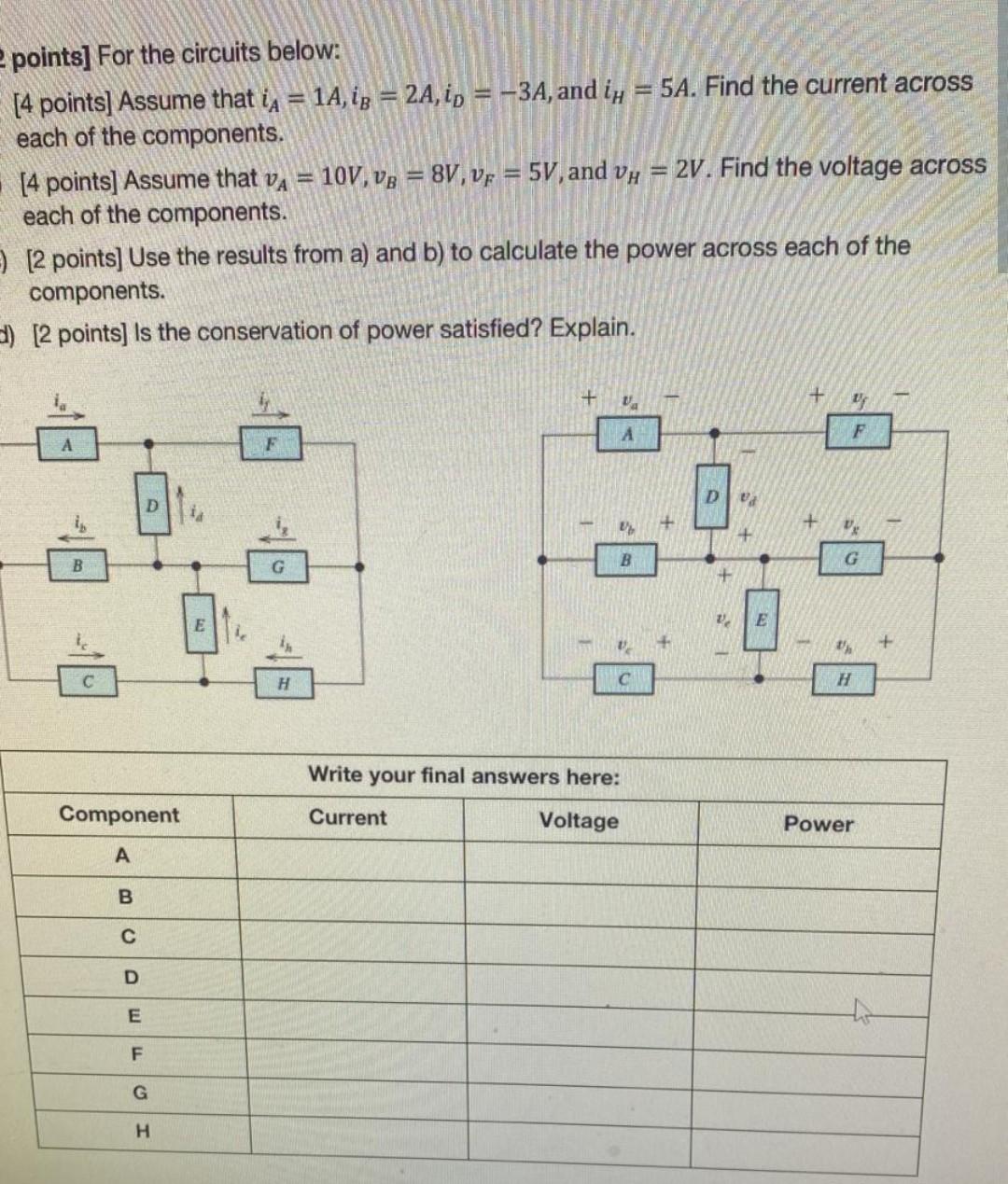 Solved 2 points] For the circuits below: [4 points] Assume | Chegg.com