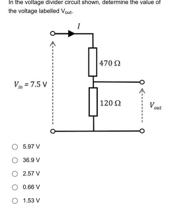 Solved In the voltage divider circuit shown, determine the | Chegg.com