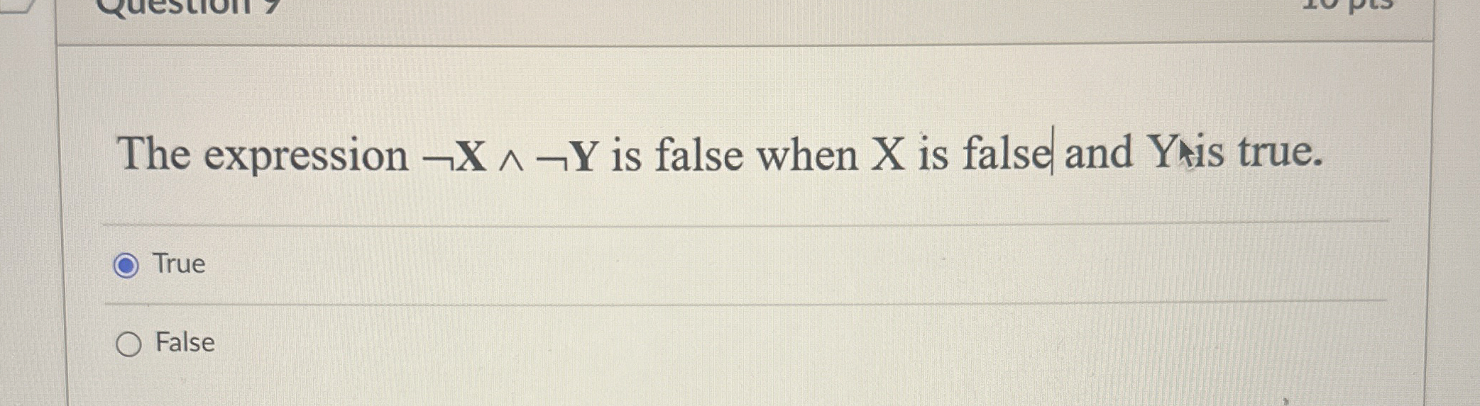 Solved The expression notx??notY is false when x ﻿is false | Chegg.com