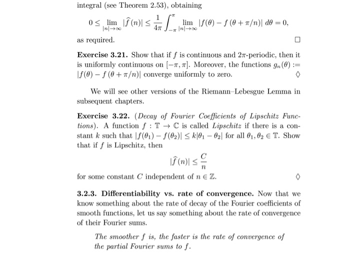Solved Integral See Theorem 2 53 Obtaining 1 T Os Lim Chegg Com