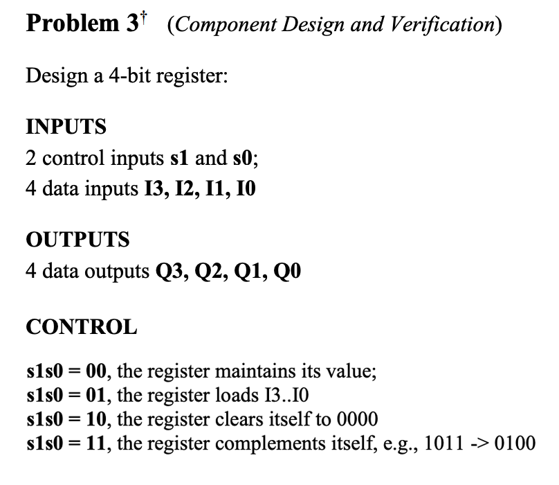Component Register Sample Solved Problem 3† (Component Design and Verification)Design | Chegg.com