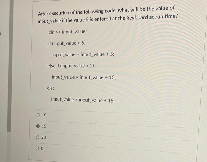 Solved After execution of the following code, what will be | Chegg.com