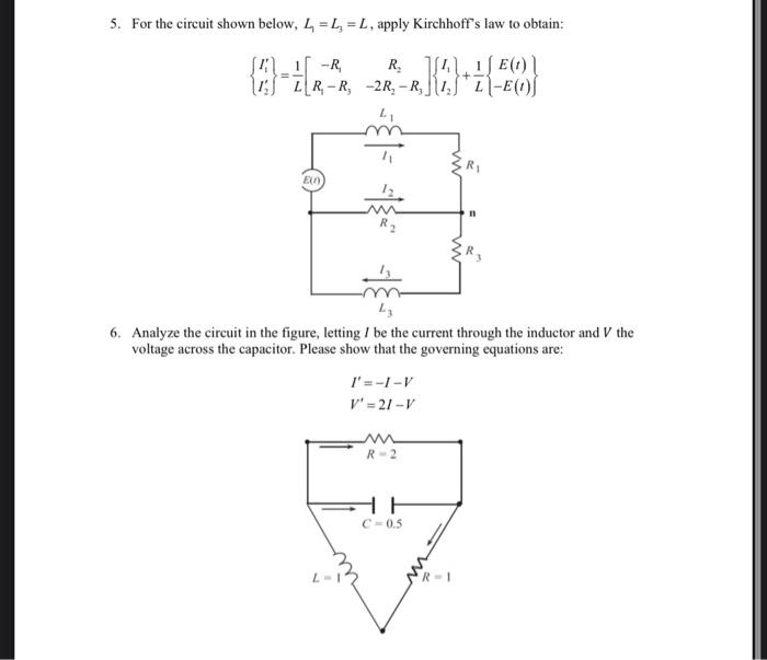Solved 5. For the circuit shown below, L1=L3=L, apply | Chegg.com