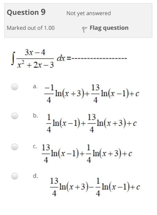 Solved Question 1 Not yet answered Marked out of 1.00 p Flag