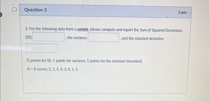 Solved 3. For the following data from a sample, please | Chegg.com