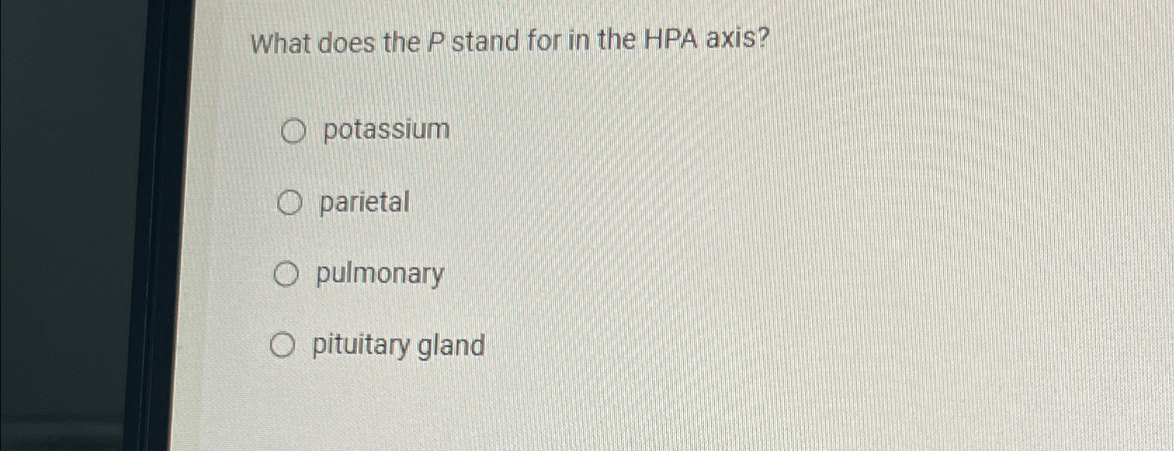 Solved What does the P stand for in the HPA