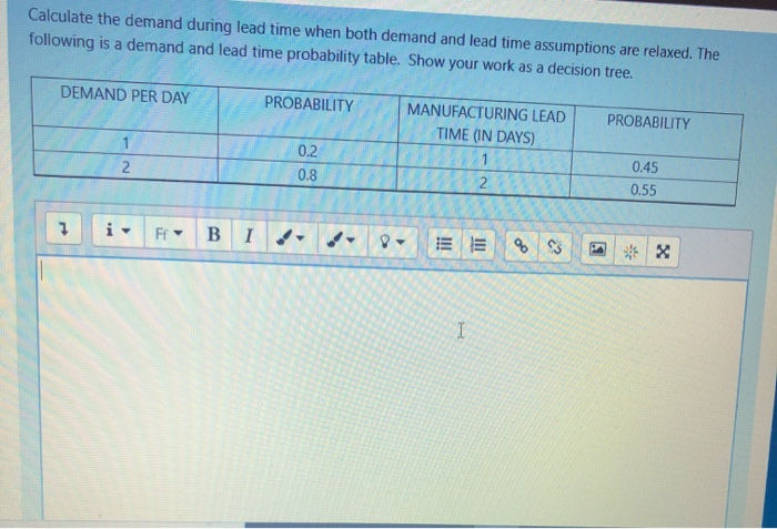 Solved Calculate the demand during lead time when both | Chegg.com